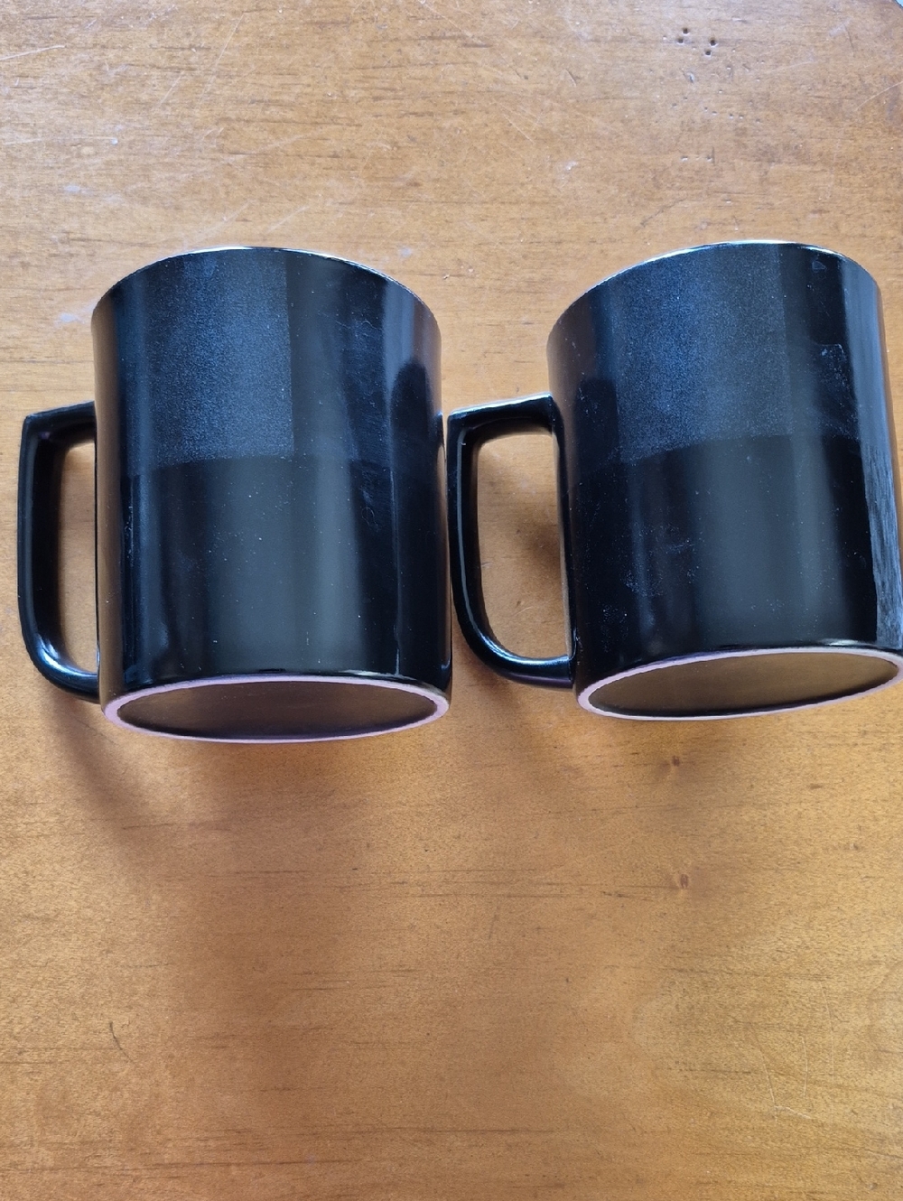 Set of 2 Mikasa Synergy Black Matt & Glossy Block Finish Ceramic Coffee Mugs